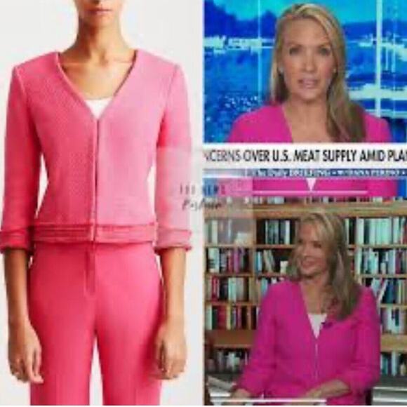 ETCETERA PORTIA JACKET TWEED FRINGE TRIM HOT PINK SZ XS SOPHISTICATED AESTHETIC - Picture 5 of 16